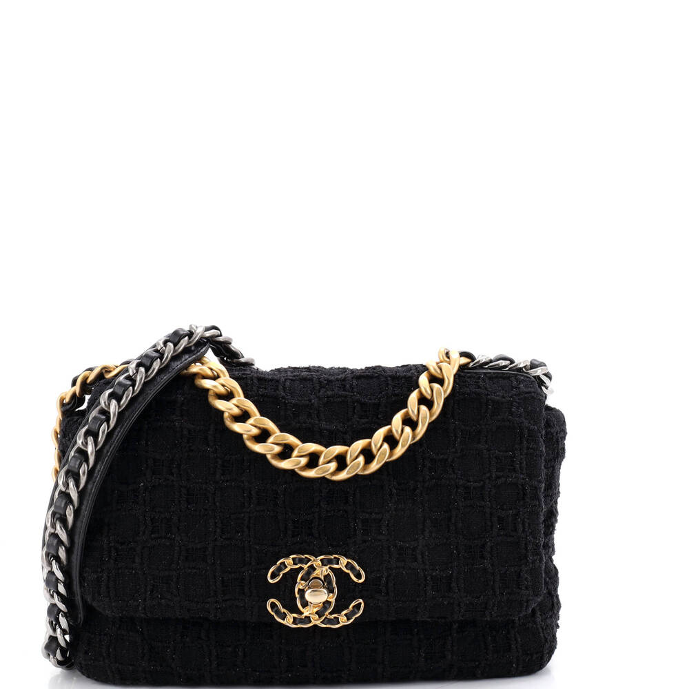 Chanel 19 Flap Bag Quilted Tweed Medium #256620C48B